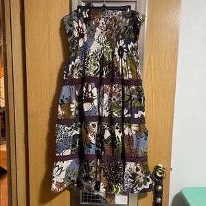 Speed Control New York size 3X Hawaiian Floral Ruffled Strapless Dress